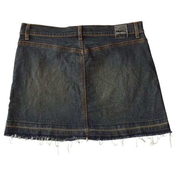 Y2K Bebe Made in USA Low Rise Denim Mini Skirt - Size Medium - Picture 3 of 4